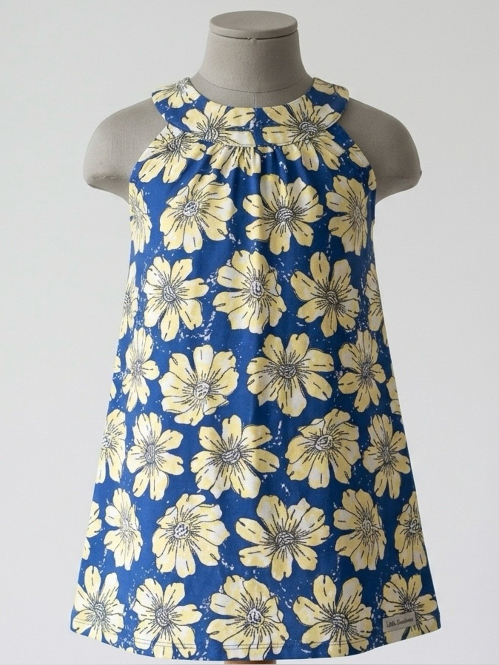CR Kids Girls' Blue/Yellow Size 5 Floral Sleeveless Summer Dress